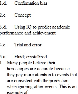 Psychology 101.Chapter 9 Hw